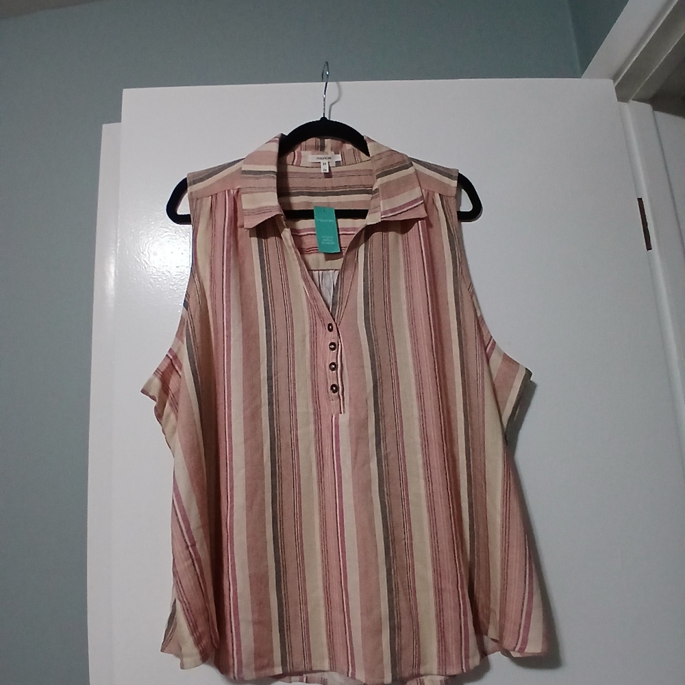 MAURICES STRIPPED Sleeveless Top Size 2X